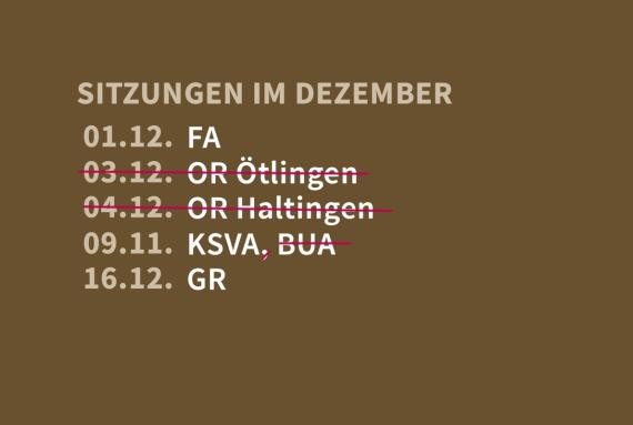 Sitzungen im September: 16.09. OR Märkt 17.09. OR Ötlingen 18.09. OR Haltingen 22.09. FA 23.09. KSVA und BUA 30.09. GR
